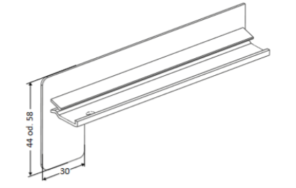 ALU-SEITENTEIL ABS 40  KLINKER LS<br/>F. 50 MM AUSL. GRAU 7016   (VE40) title=